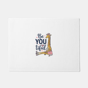 Be You Tiful Giraffe Roller Skate Vintage Shirt De Doormat