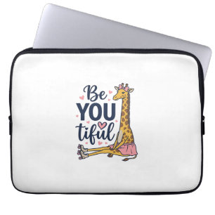 Be You Tiful Giraffe Roller Skate Vintage Shirt De Laptop Sleeve
