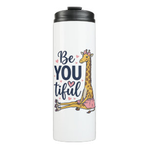 Be You Tiful Giraffe Roller Skate Vintage Shirt De Thermal Tumbler