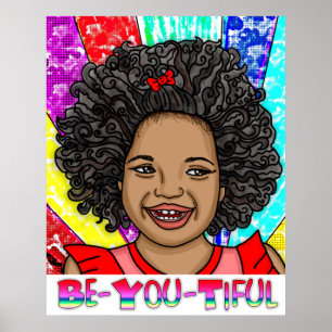 Be-You-Tiful   Happy Girl of Colour Laughing Poster