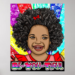 Be-You-Tiful   Happy Girl of Colour Laughing   Poster