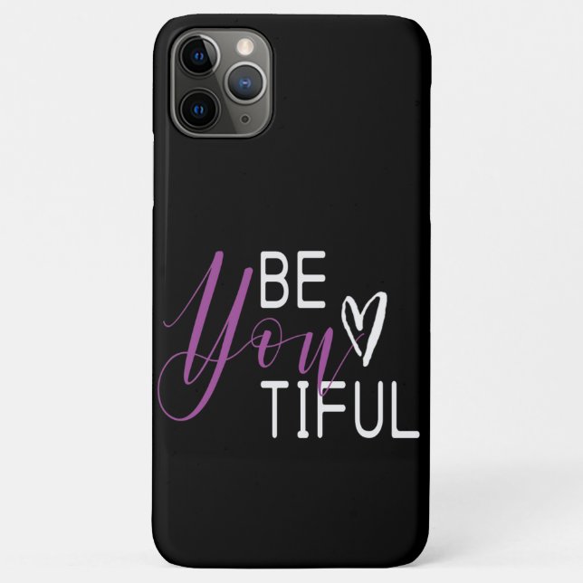 Be you tiful quote Beautiful Heart Typography Case-Mate iPhone Case (Back)