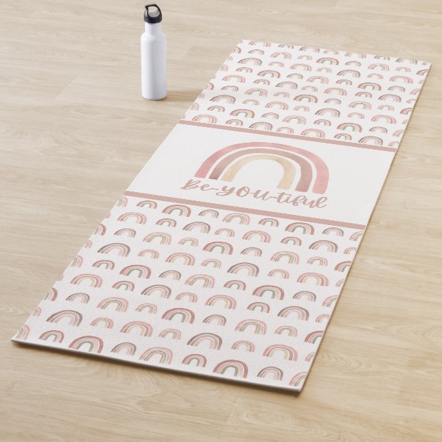 Be-you-tiful Watercolor Rainbow Yoga Mat (In Situ)