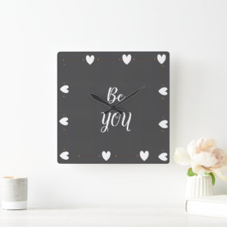 Be You Wall Clock – Minimal Modern Inspirational