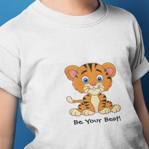 "Be Your Best!" Tiger Cartoon Customize T-Shirt