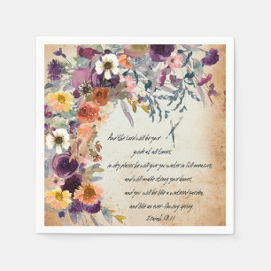 Be your guide, autumn floral mix   napkin
