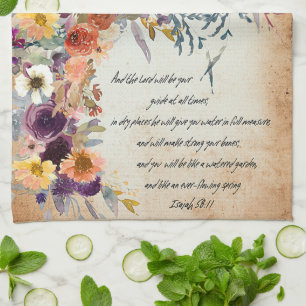 Be your guide, autumn floral mix   tea towel
