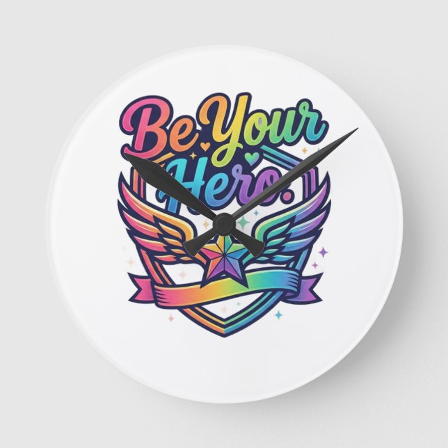 Be Your Hero Round Clock (Front)