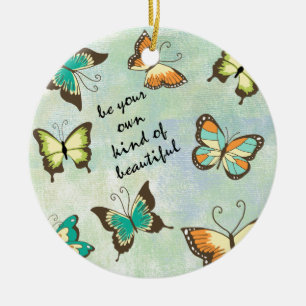 Be Your Own Beautiful Butterflies Ceramic Tree Decoration