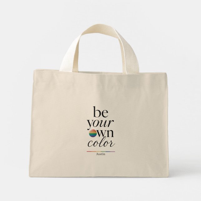 Be Your Own Colour Minimal Typography Statement Mini Tote Bag (Back)