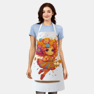 “Be Your Own Kind of Beautiful” Rainbow Girl Apron