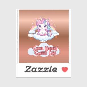 Be Your Own Rainbow Cute Unicorn Sticker