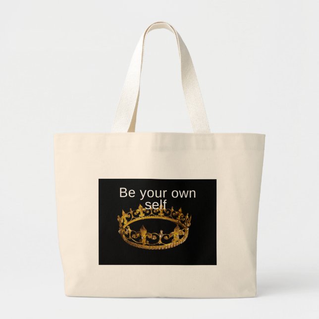 Be your own self large tote bag (Front)
