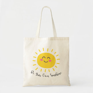 "Be Your Own Sunshine" Cute Kawaii Happy Sun Canva Tote Bag