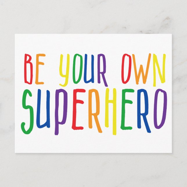 Be your own superhero, Inspirational Quote Postcard (Front)