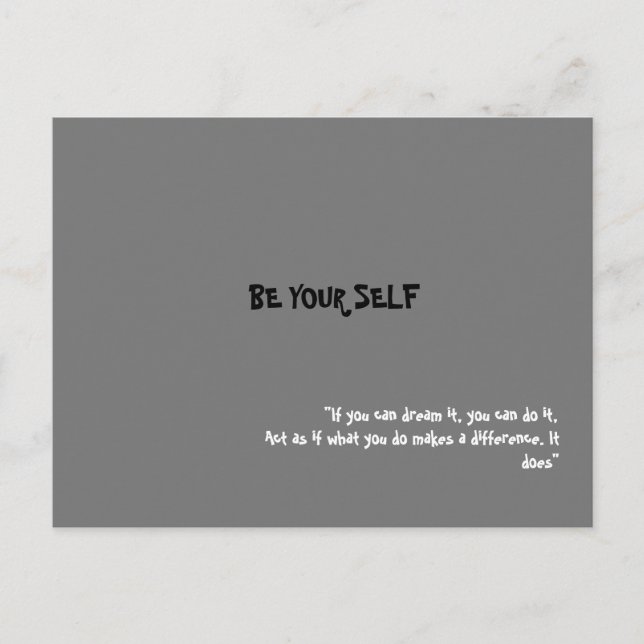 Be your self postcard (Front)