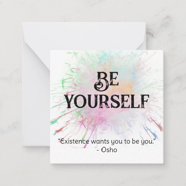 *~* BE YOURSELF AP62 Osho Love Self Flat Note Card (Front)