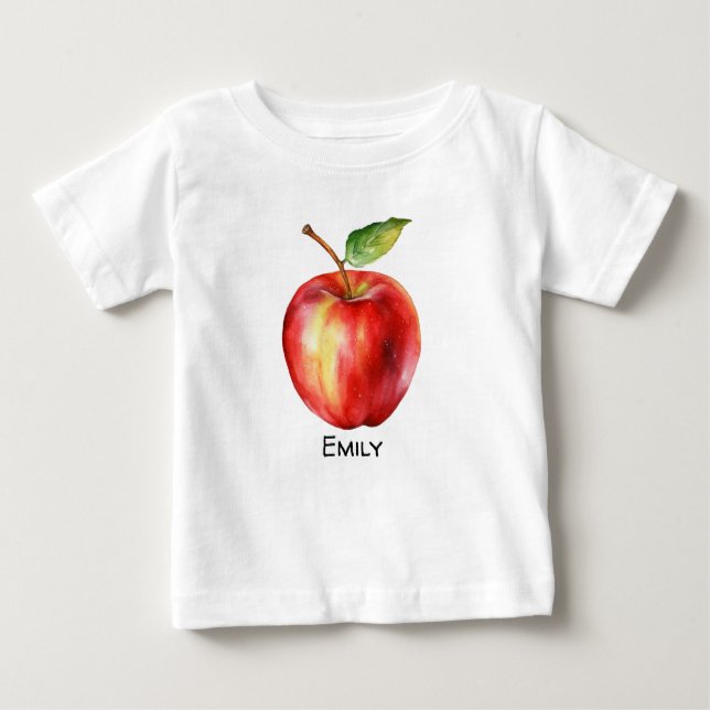be yourself apple print baby tshirt red printed (Front)