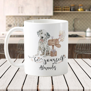 Be yourself Cute Dalmatian puppy next to mailbox Coffee Mug