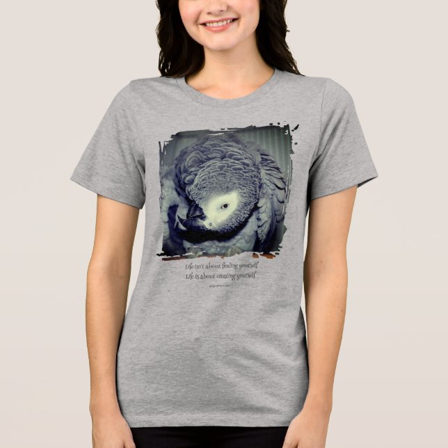 Be Yourself Cute Parrot Quote Inspirational  Tri-Blend Shirt (Front)