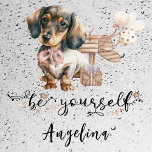 Be Yourself Dachshund Puppy Nursery<br><div class="desc">Add a touch of charm and inspiration to your space with this adorable "Be Yourself" Dachshund Puppy Nursery Window Cling. Featuring a cute Dachshund puppy sitting next to a whimsical mailbox, this cling is perfect for dog lovers and anyone who appreciates a playful, motivational message. The delicate design and sweet...</div>