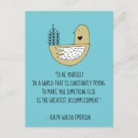 Be Yourself Emerson Quote & Bird