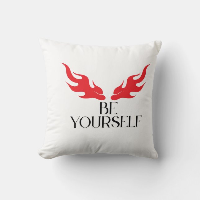 Be Yourself – Empowering Minimalist Quote Design f Cushion (Front)