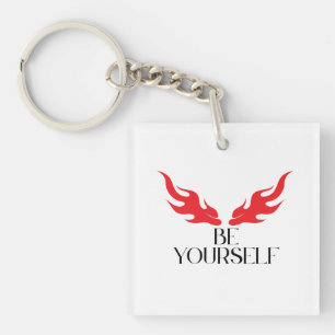 Be Yourself – Empowering Minimalist Quote Design f Key Ring