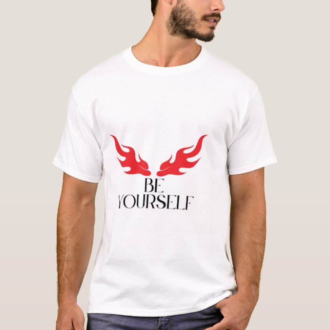 Be Yourself – Empowering Minimalist Quote Design f T-Shirt (Front)