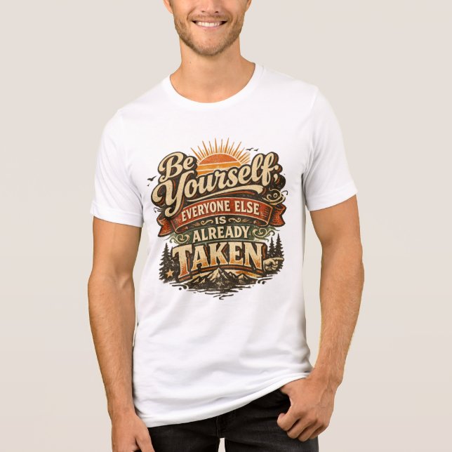 Be yourself in vintage style Tri-Blend shirt (Front)