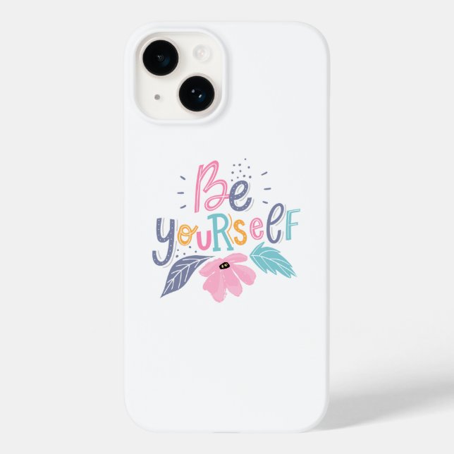 Be Yourself | Pastel Flowers Case-Mate iPhone Case (Back)