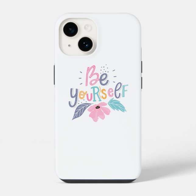 Be Yourself | Pastel Flowers iPhone Case (Back)