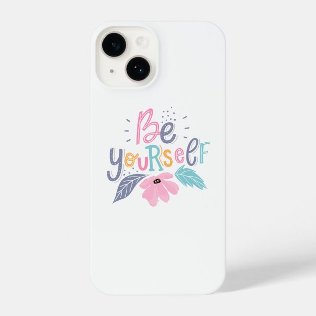 Be Yourself | Pastel Flowers iPhone Case (Back)