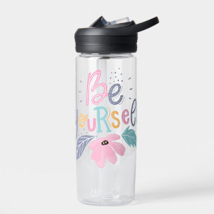 Be Yourself Pastel Flowers Water Bottle