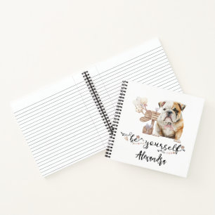Be Yourself Personalised Bulldog Puppy Notebook