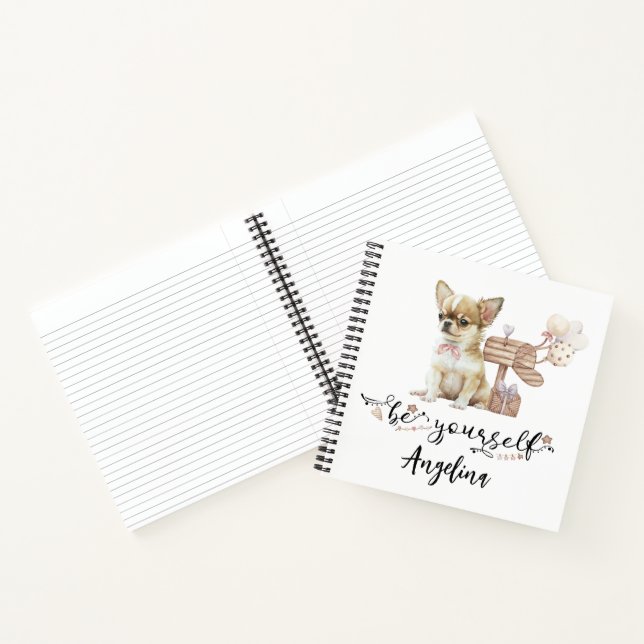 Be Yourself Personalised Chihuahua Puppy Notebook (Inside)