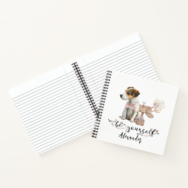 Be Yourself Personalised Jack Russell Puppy Notebook (Inside)