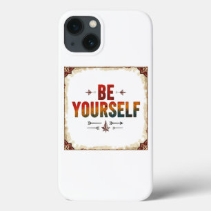 Be Yourself Rainbow distressed typography iPhone 13 Case