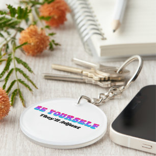 Be Yourself They'll Adjust Androgynous Flag Colour Key Ring