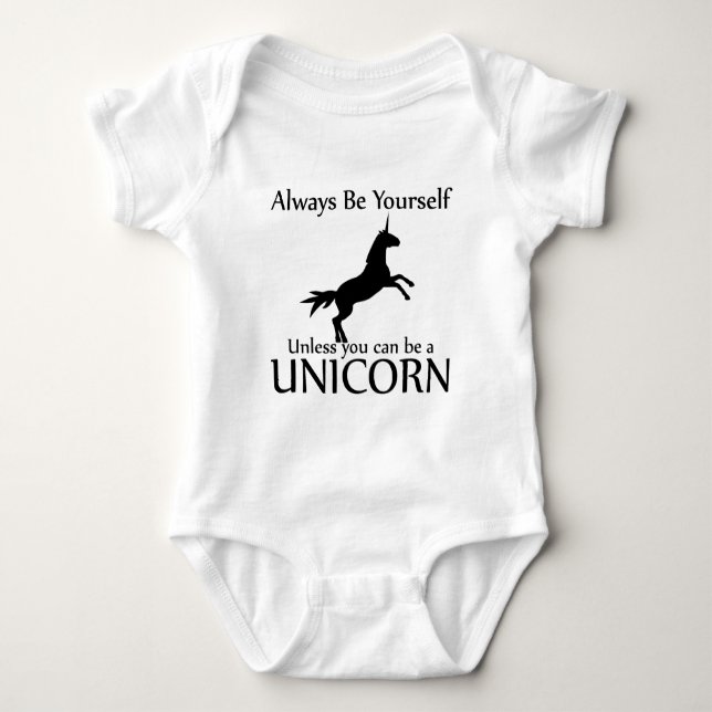 Be Yourself Unicorn Baby Bodysuit (Front)