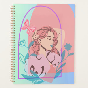 Be yourself woman illustration  planner