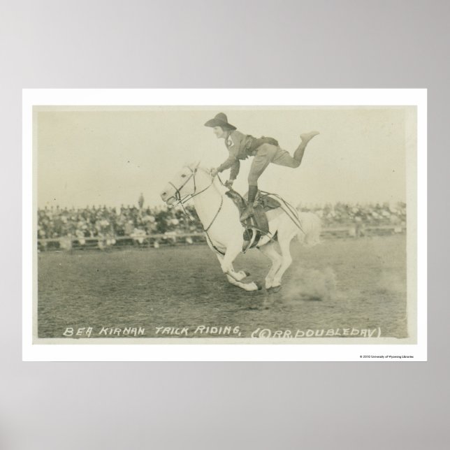 Bea Kirnan trick riding. Poster (Front)