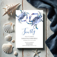 Beach 40th Birthday Invitations Crab Boil