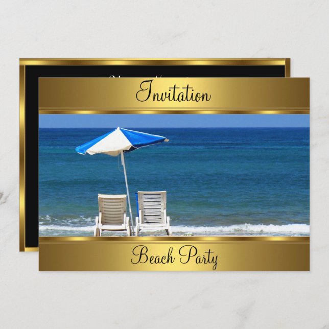 Beach  50th Birthday Party Invitation (Front/Back)
