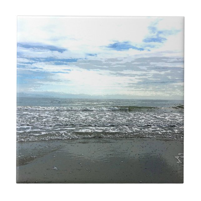 Beach Abstract Artistic Nautical Gift Favour Tile (Front)