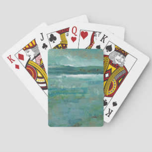 Beach Abstract Coastal Ocean Teal Painting Playing Cards