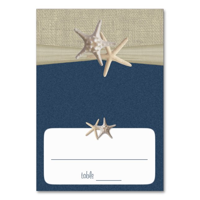 Beach Amore' Blue Seating Card (Front)