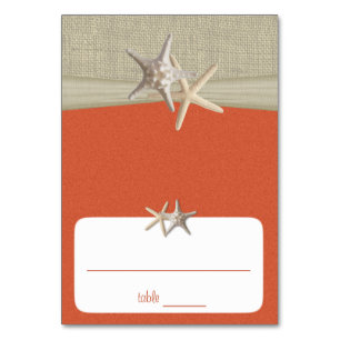 Beach Amore' Coral Sunshine Seating Card