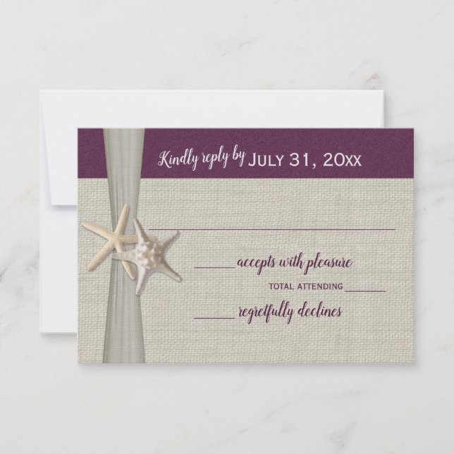 Beach Amore Eggplant Response Card (Front)