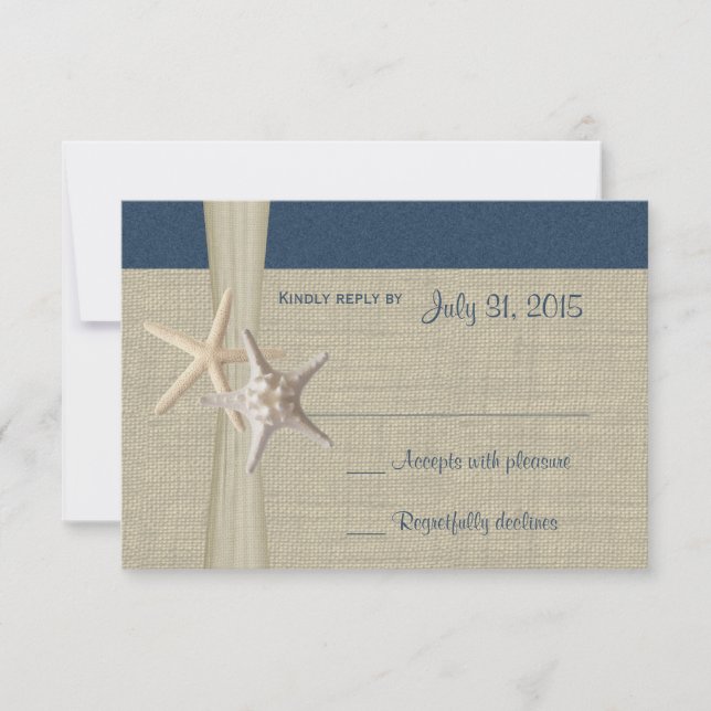 Beach Amore Navy Blue Response Card (Front)